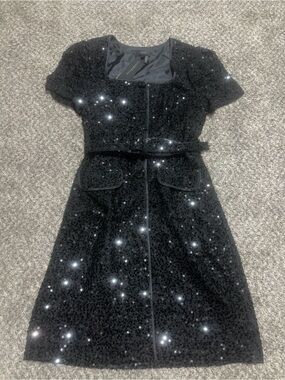 Donna Karan Black All Over Sequin Dress